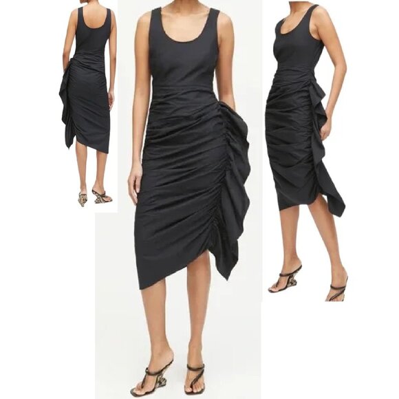 NEW $455 RHODE ELSIE RUCHED BLACK PARTY DRESS #2 SIZE 4 - Picture 1 of 10